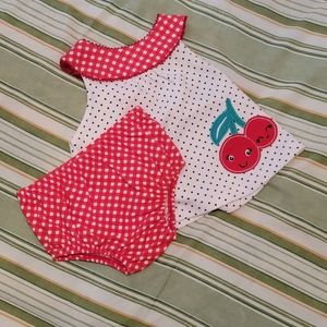 Cherry Print Kids Swim Set